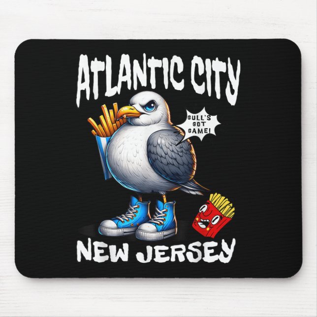 Atlantic City New Jersey Möwe Pommes Funn Mousepad (Vorne)