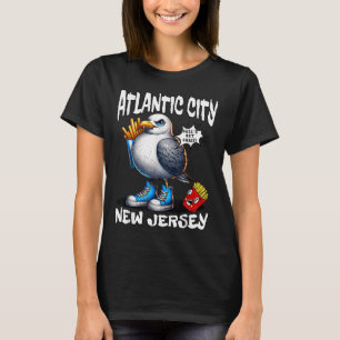Atlantic City New Jersey Möwe Pommes Funn T-Shirt