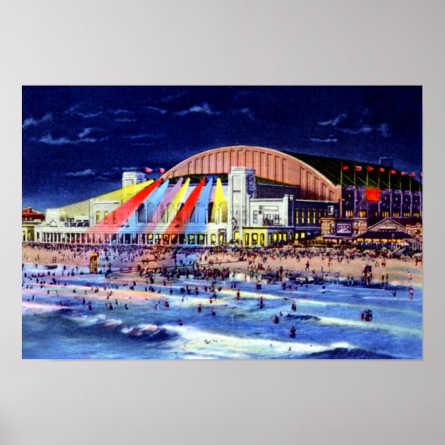 Atlantic City New Jersey Pier and Beachside Poster (Vorne)