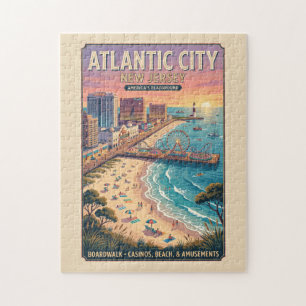 Atlantic City, New Jersey Reiseplakat Puzzle