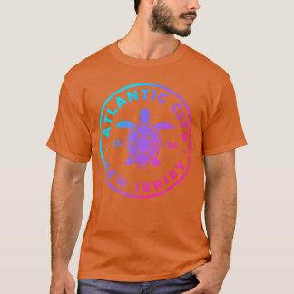 Atlantic City New Jersey Sea Turtle Gefärbte Krawa T-Shirt
