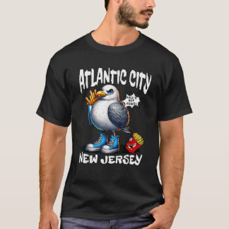 Atlantic City New Jersey Seagull French Fries Funn T-Shirt