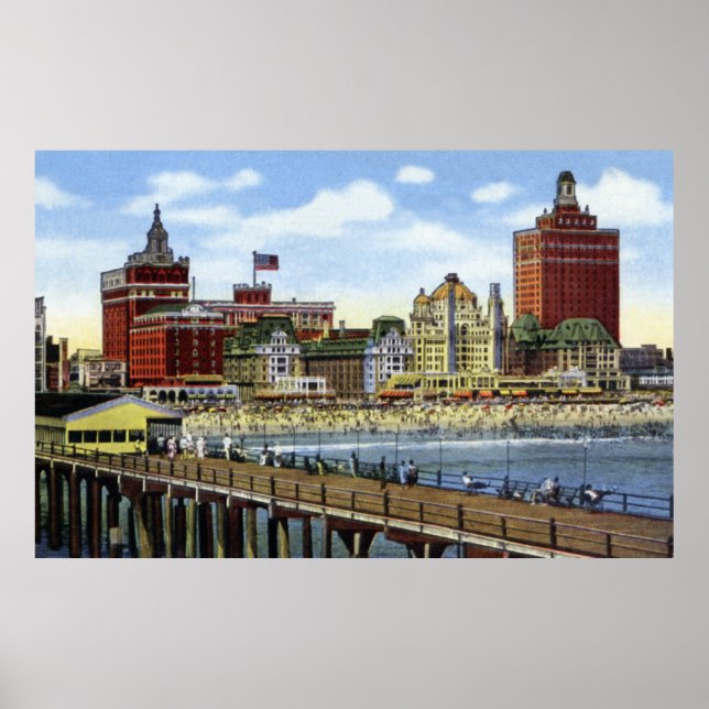 Atlantic City New Jersey Shoreline View Poster (Vorne)