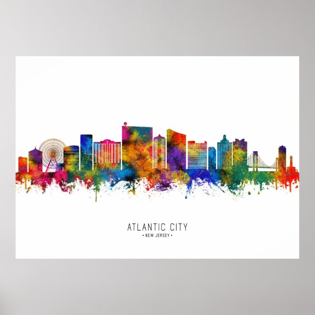 Atlantic City New Jersey Skyline Poster (Vorne)