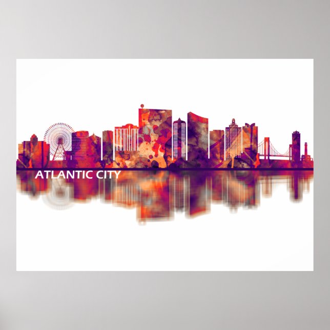 Atlantic City New Jersey Skyline Poster (Vorne)