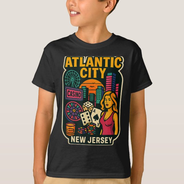 Atlantic City New Jersey Vacation Casino Gaming Ga T-Shirt (Vorderseite)