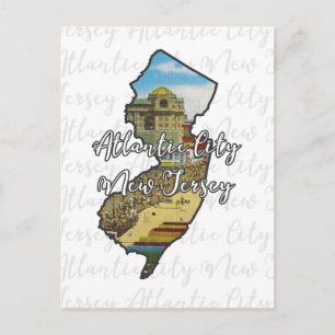 Atlantic City, New Jersey Vintage inspirierte Post Postkarte