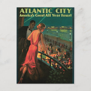 Atlantic City New Jersey Vintage Reise Postkarte
