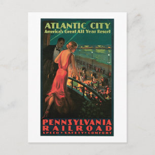 Atlantic City New Jersey Vintage Travel Postkarte