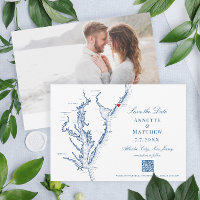 Atlantic City NJ Wedding Elegant Navy QR Code