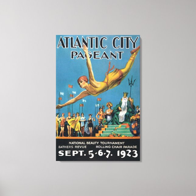 Atlantic City Pageant Vintage Travel Poster Leinwanddruck (Vorderseite)