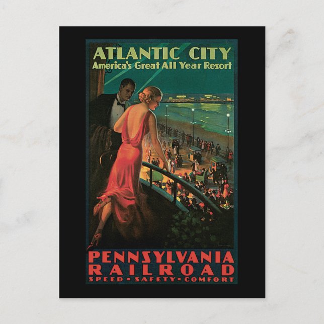 Atlantic City Pennsylvania Railway Postkarte (Vorderseite)