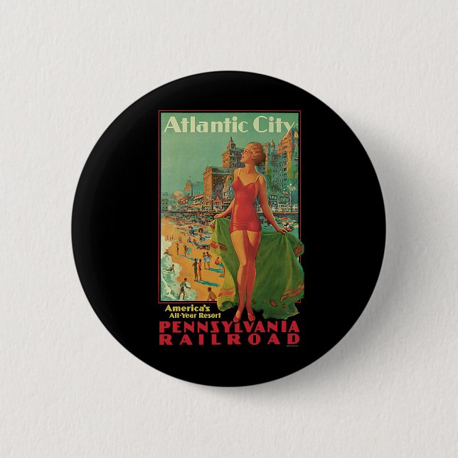 Atlantic City Resort, Pennsylvania Railway Travel Button (Vorderseite)