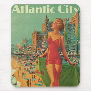 Atlantic City Resort, Pennsylvania Railway Travel Mousepad