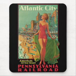 Atlantic City Resort, Pennsylvania Railway Travel Mousepad