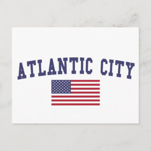 Atlantic City US Flag Postkarte
