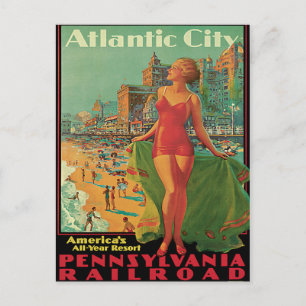 Atlantic City Vintage Reise Postkarte