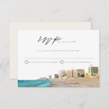 ATLANTIC CITY Wasserfarbe UAWG Postkarte