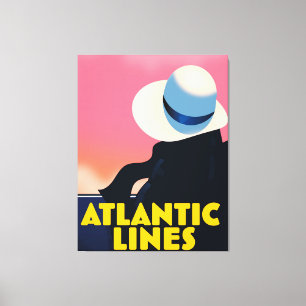 Atlantic Lines Kreuzfahrtschiff-Reiseplakat Leinwanddruck