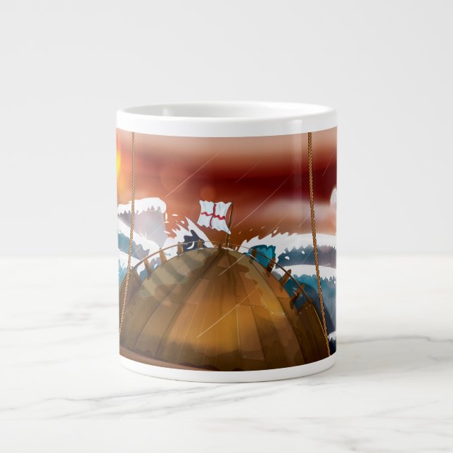 Atlantic Ocean Storm Ship Jumbo-Tasse (Vorderseite)