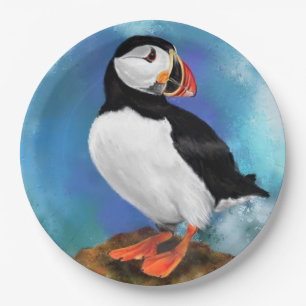 Atlantic Puffin Bird - Schön - Malerei Pappteller