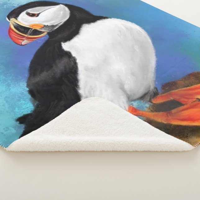Atlantic Puffin Bird Sherpa Blanket Sherpadecke (3/4)