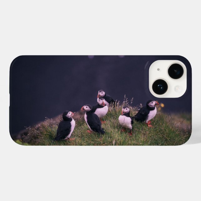 Atlantic Puffins iPhone 14 Case (Rückseite (Horizontal))