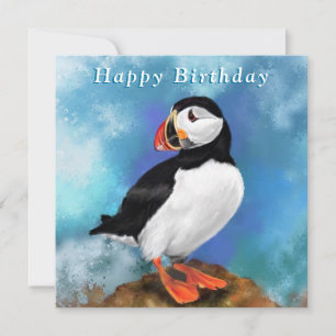 Atlantic Puffle Bird Birthday Card