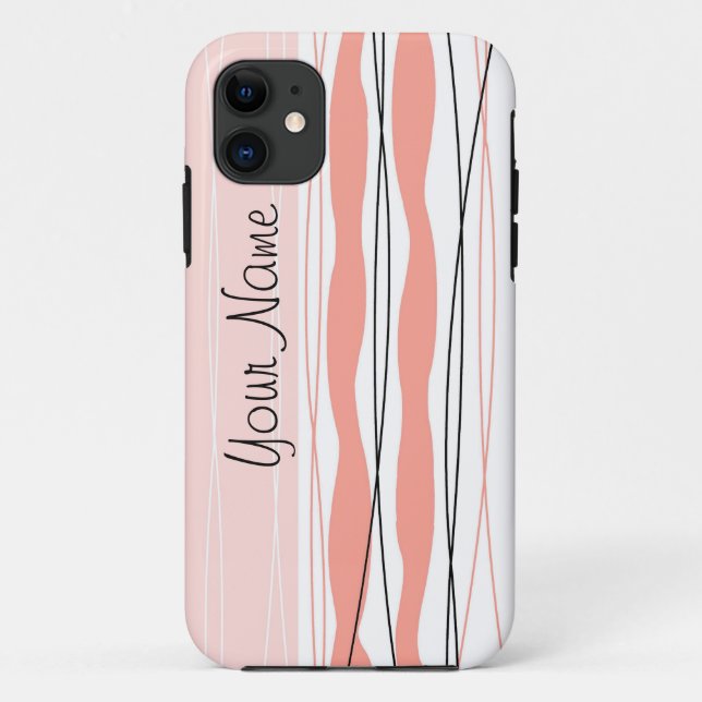 Atlantic Stripe Pink Name Vertical iPhone Gehäuse Case-Mate iPhone Hülle (Rückseite)
