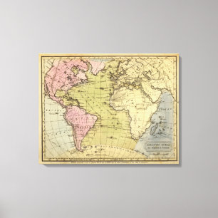 Atlantik-Atlas-Karte Leinwanddruck