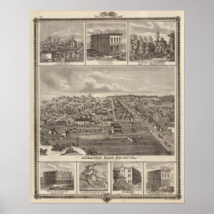 Atlantik-, Iowa-Bauernhöfe u. Gbd Poster