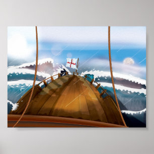 Atlantik-Ozean-Sturm-Schiff Poster