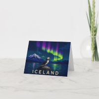 Atlantik-Papageientaucher Nordlichter Island Danke