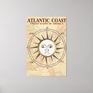 Atlantikküste USA Vintage-Reiseposter Leinwanddruck