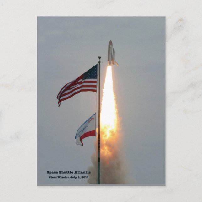 Atlantis Final Liftoff 8. Juli 2011 Postkarte (Vorderseite)
