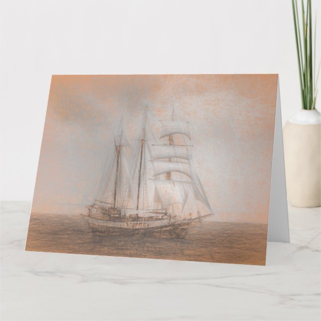 Atlantis Segelschiff da Vinci Karte (Vorderseite)