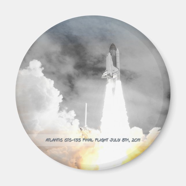 Atlantis Space Shuttle STS-135 Letzter Flug Magnet (Vorne)