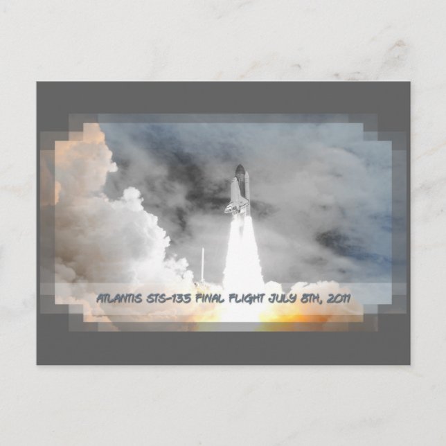 Atlantis Space Shuttle STS-135 Letzter Flug Postkarte (Vorderseite)