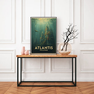 Atlantis Wiederentdeckt - Vintage Retro Atlantis Poster