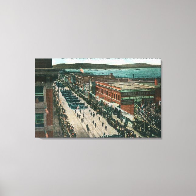 Atlantische Flotte der US-Marine in Harbor Leinwanddruck (Vorderseite)