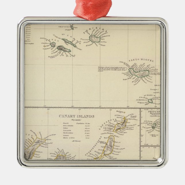 Atlantische Inseln Silbernes Ornament (Vorne)