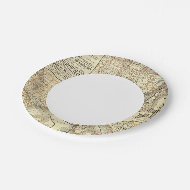 Atlantische Küstenlinie Pappteller (Schrägansicht)
