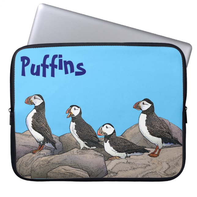 Atlantische Puffen Laptopschutzhülle (Vorderseite)