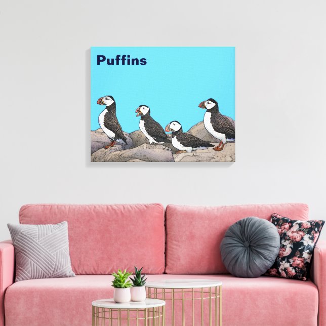 Atlantische Puffen Leinwanddruck (Insitu (Wohnzimmer))