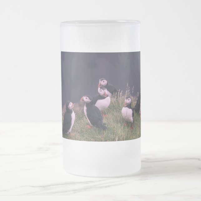 Atlantische Puffen Mattglas Bierglas (Mittel)