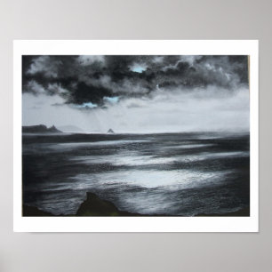 "Atlantischer heller" Schwarzweiss-Druck Poster