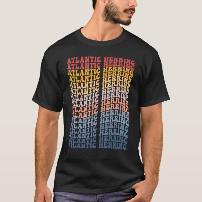 Atlantischer Hering Groovy Retro Fisch T-Shirt (Vorderseite)