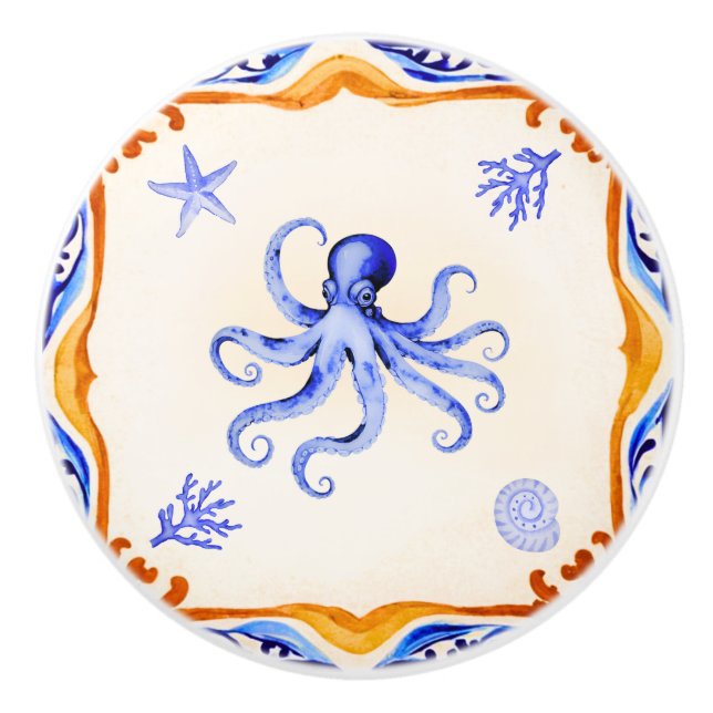 Atlantischer Krake Keramikknauf (Vorderseite)