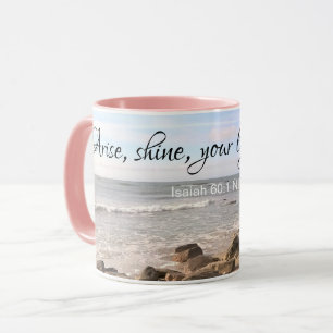 Atlantischer Ozean Bibel Verse Sea Waves Rosa Tasse