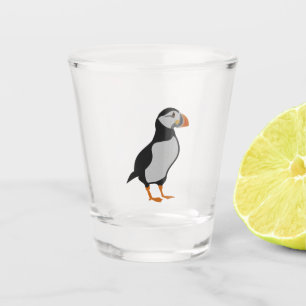 Atlantischer Puffin Stehend Schnapsglas